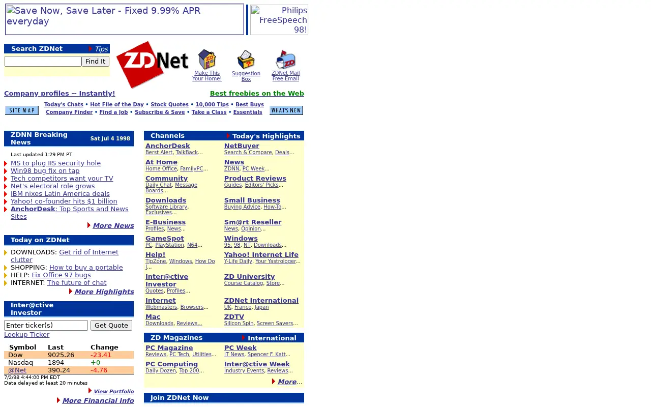 zdnet.com in 1998