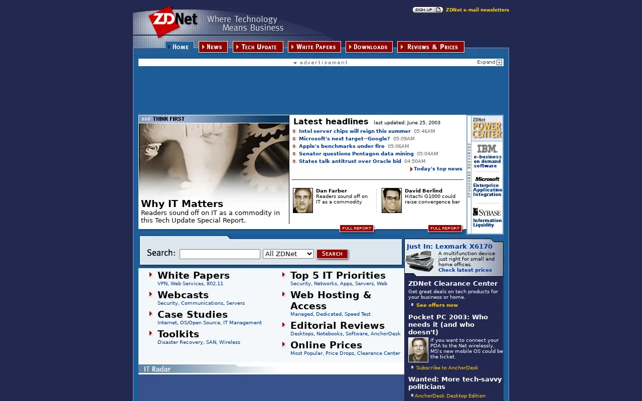 zdnet.com in 2003