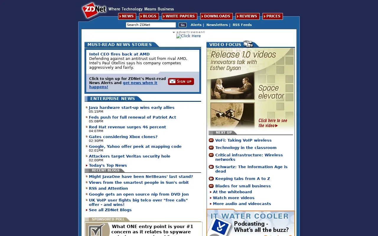 zdnet.com in 2005