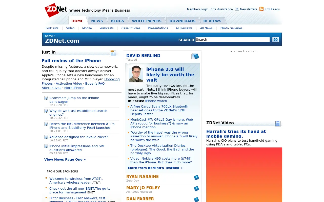 zdnet.com in 2007