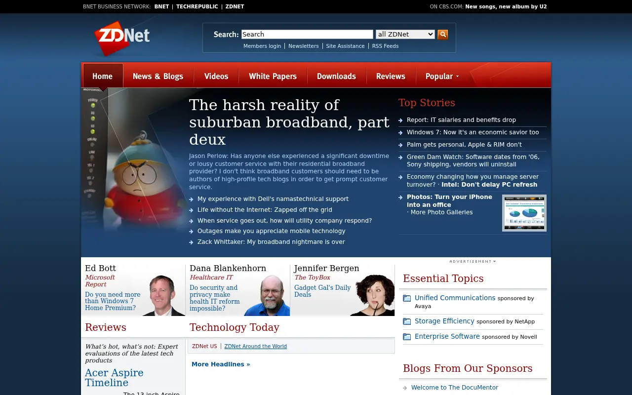 zdnet.com in 2009