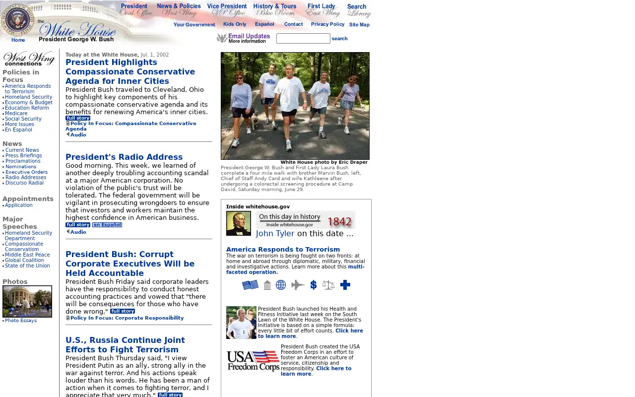 whitehouse.gov in 2002