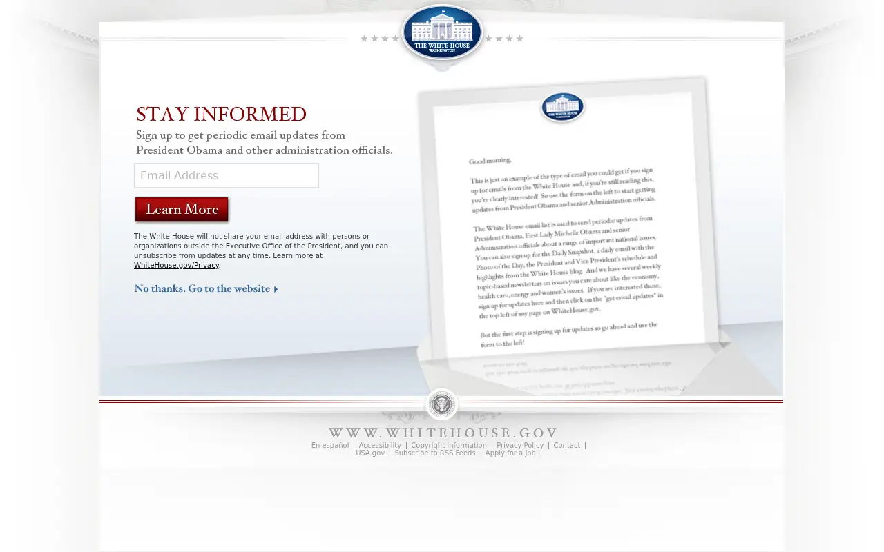 whitehouse.gov in 2011