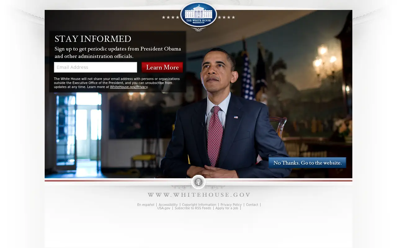 whitehouse.gov in 2012