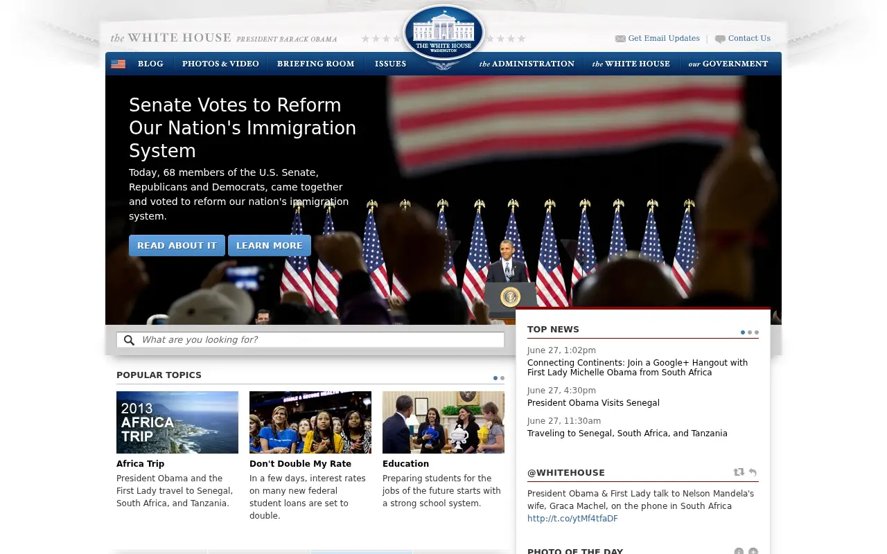 whitehouse.gov in 2013