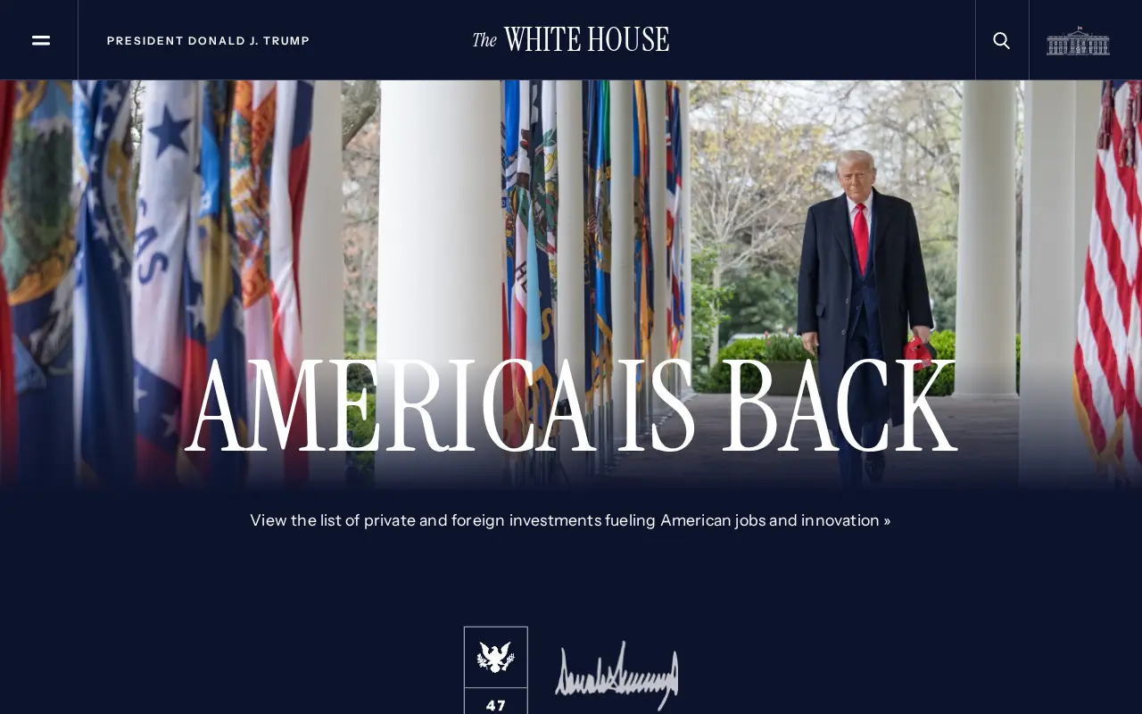 whitehouse.gov in 2025