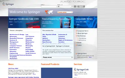 springer.com in 2009