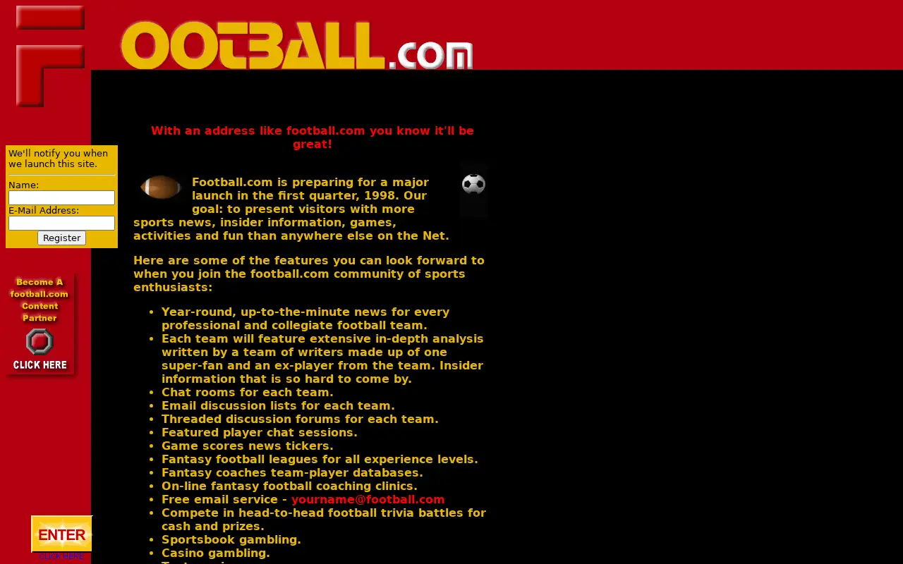 football.com in 1998