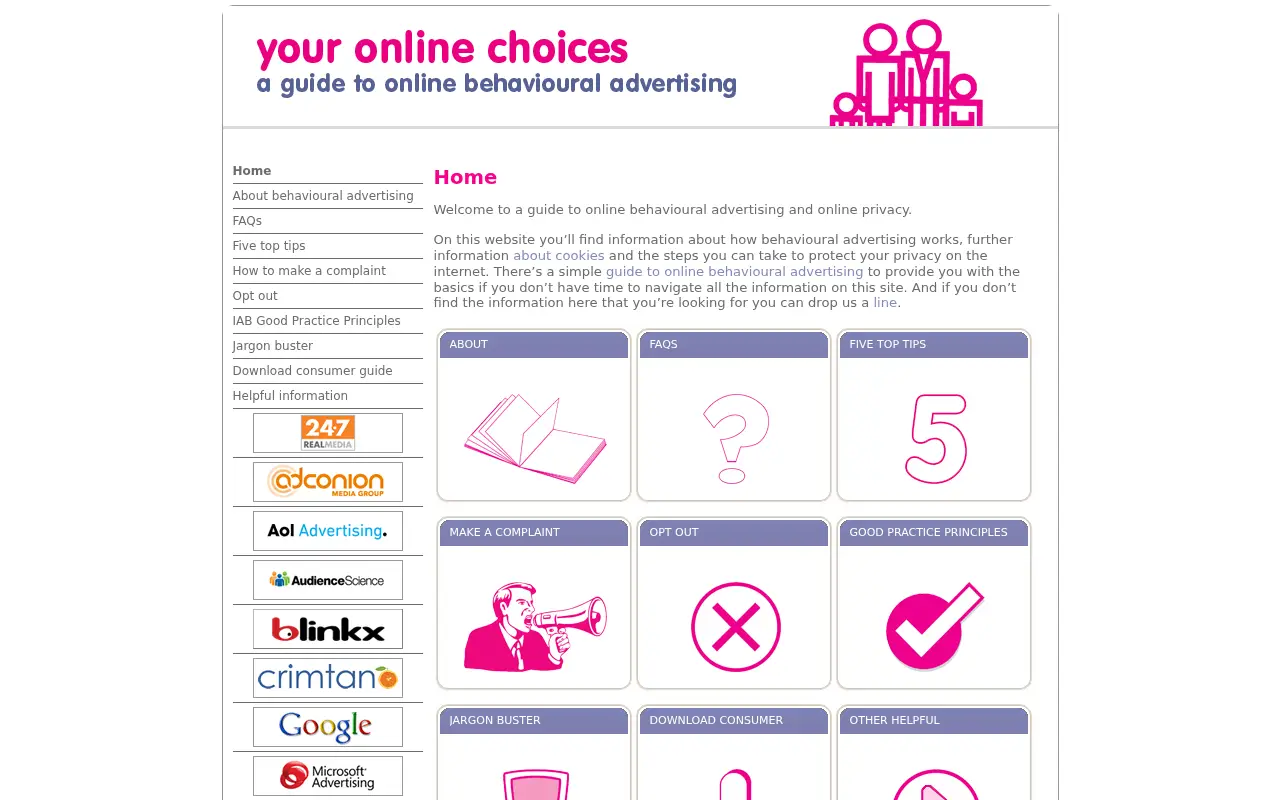 youronlinechoices.com in 2010