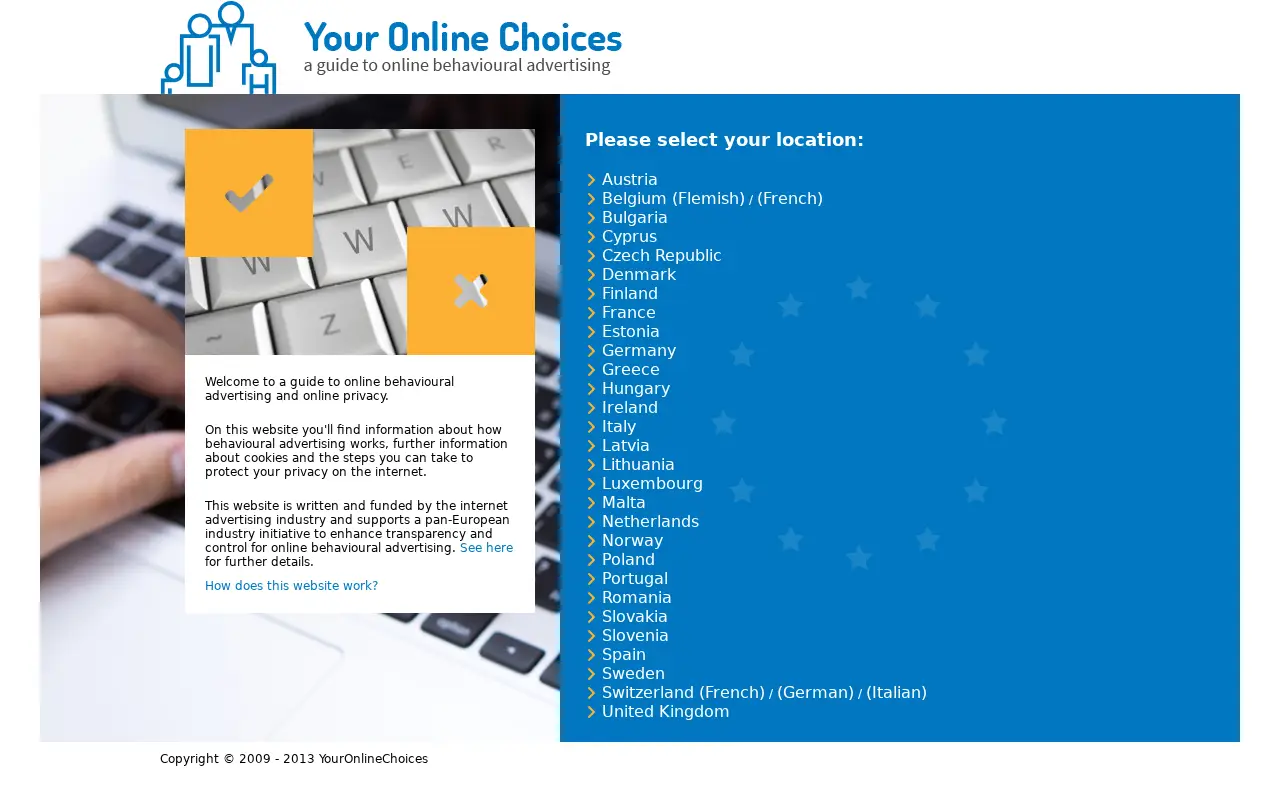 youronlinechoices.com in 2013