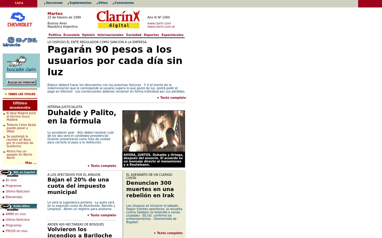 clarin.com in 1999