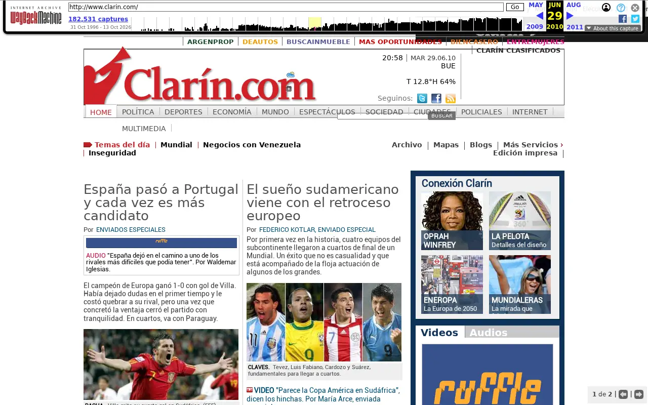 clarin.com in 2010