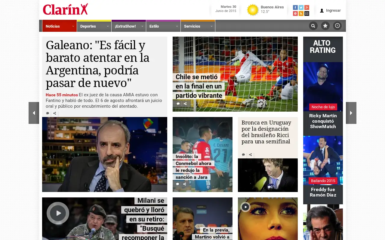 clarin.com on June 30, 2015
