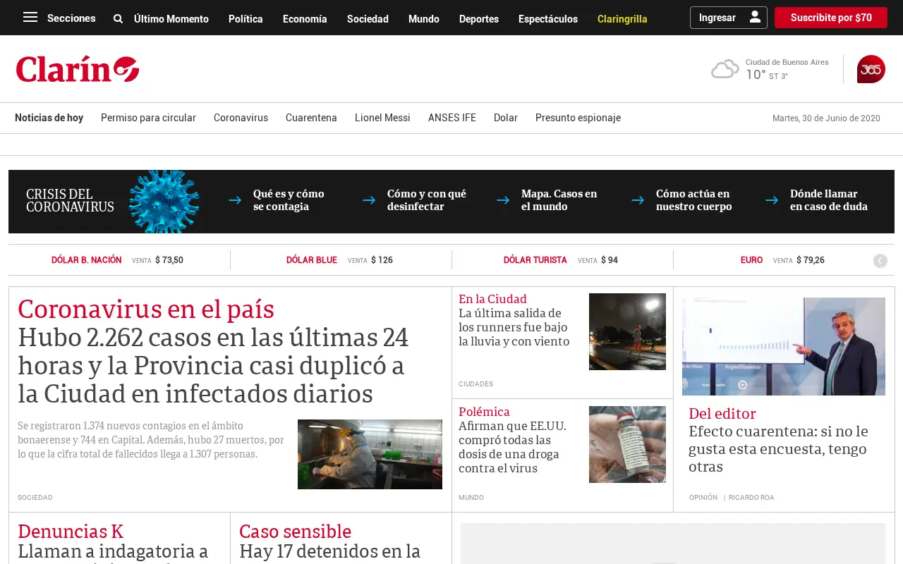 clarin.com on July 1, 2020