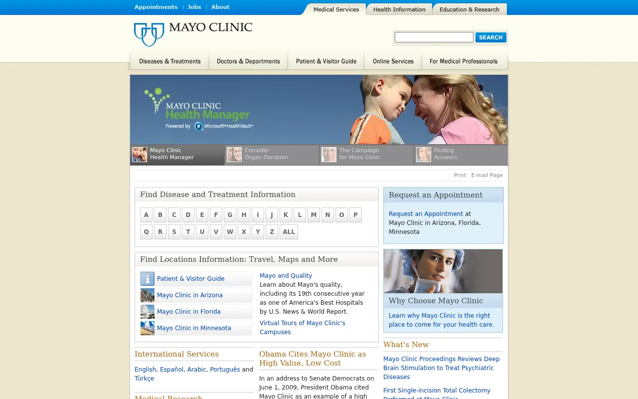 mayoclinic.org in 2009
