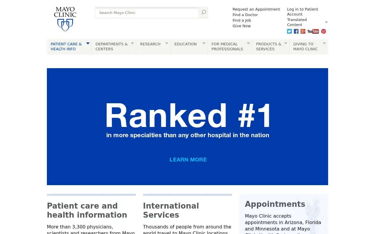mayoclinic.org in 2016