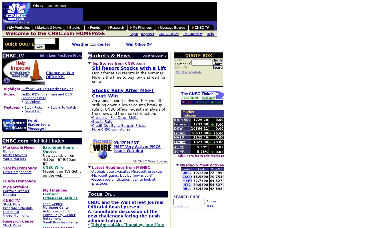 cnbc.com in 2001