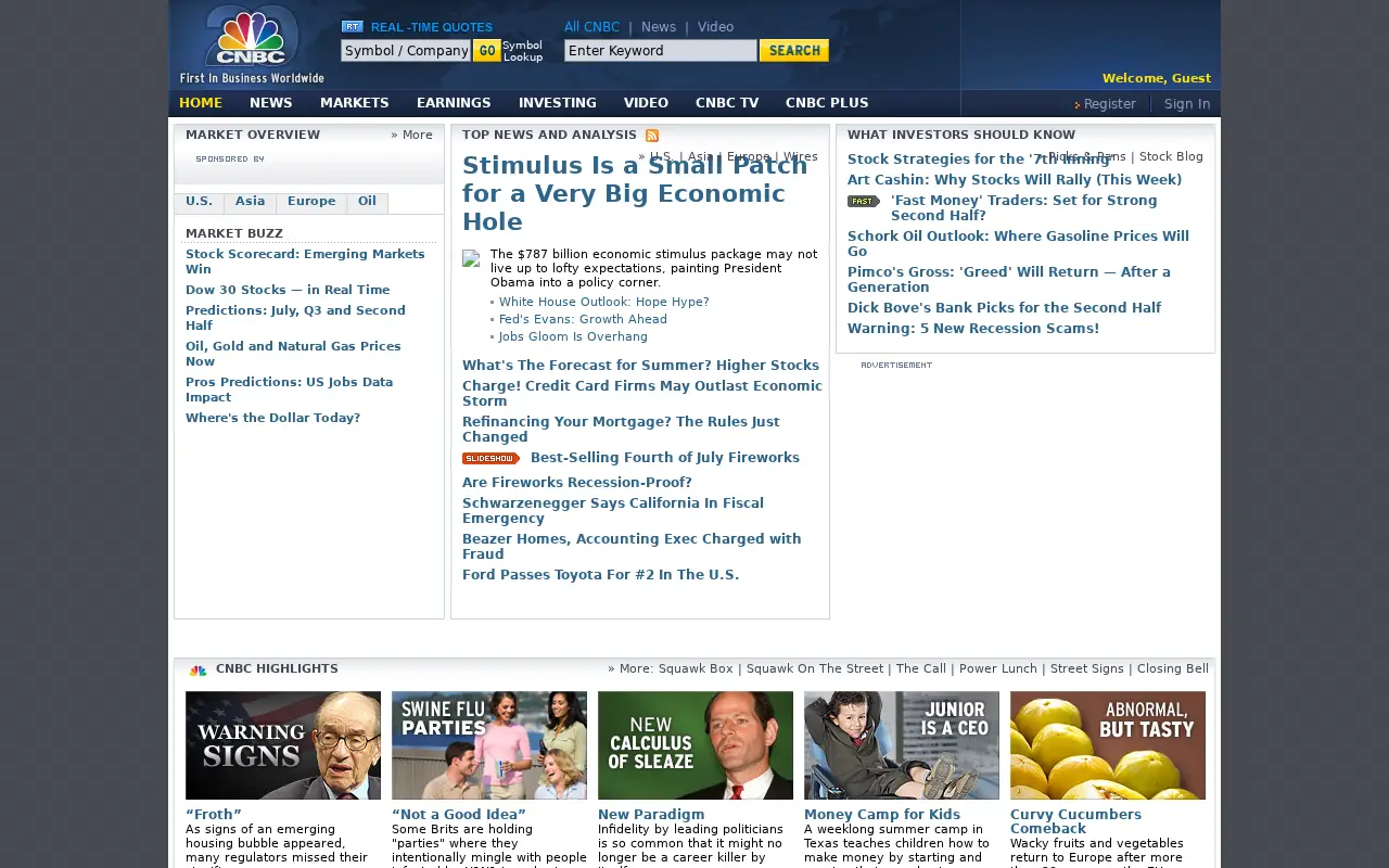 cnbc.com in 2009