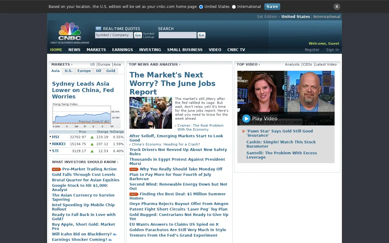 cnbc.com in 2013