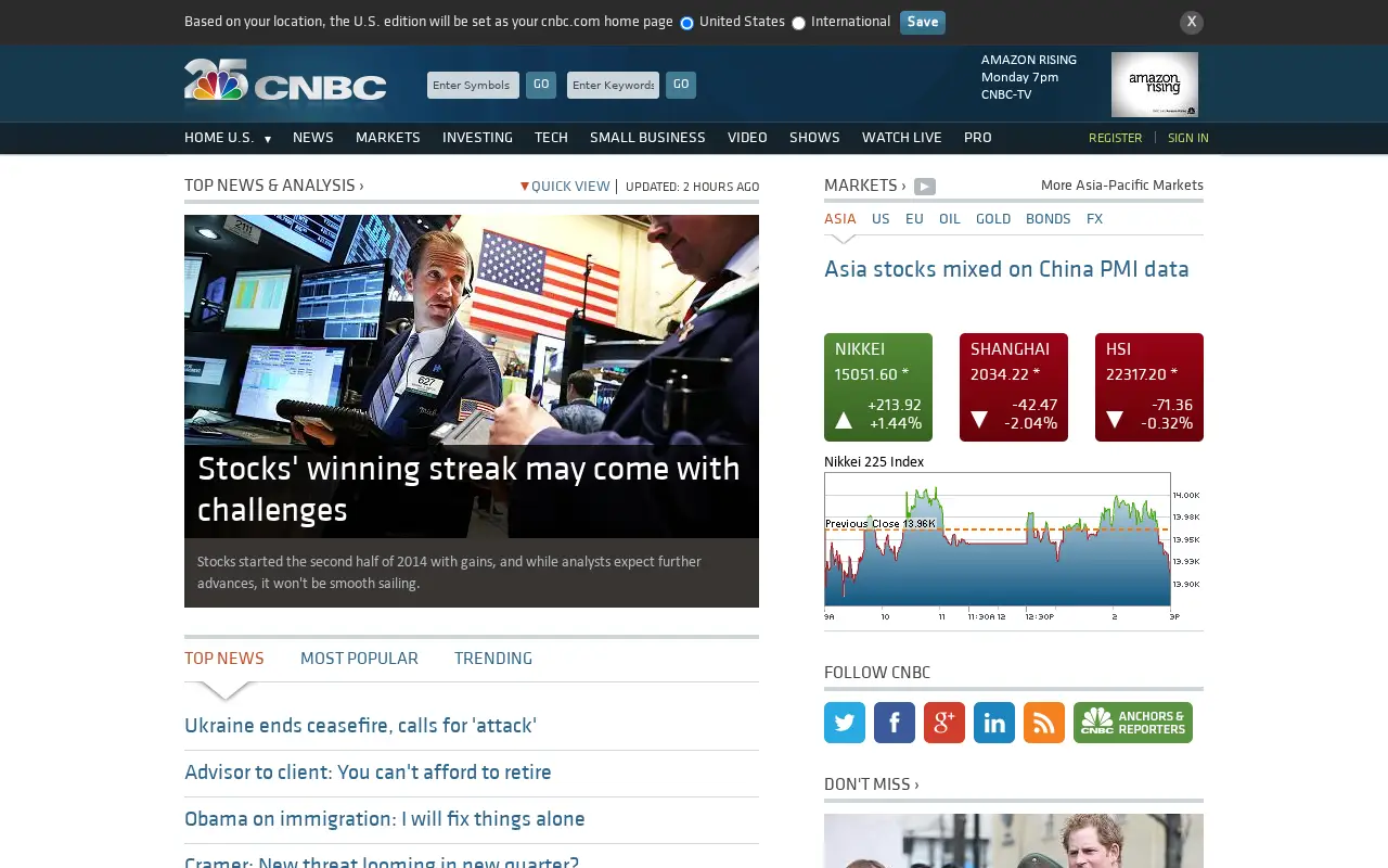 cnbc.com in 2014