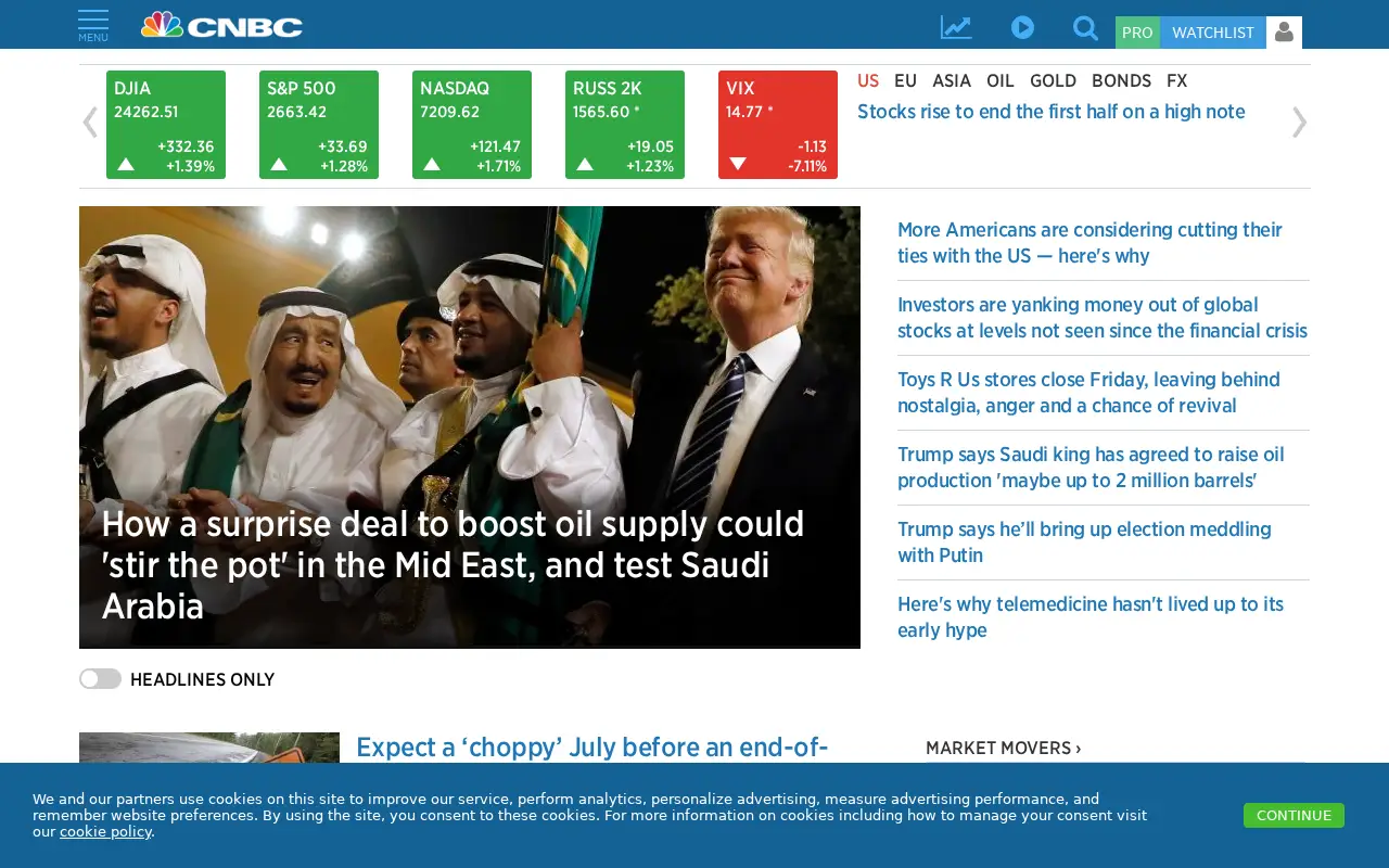 cnbc.com in 2018