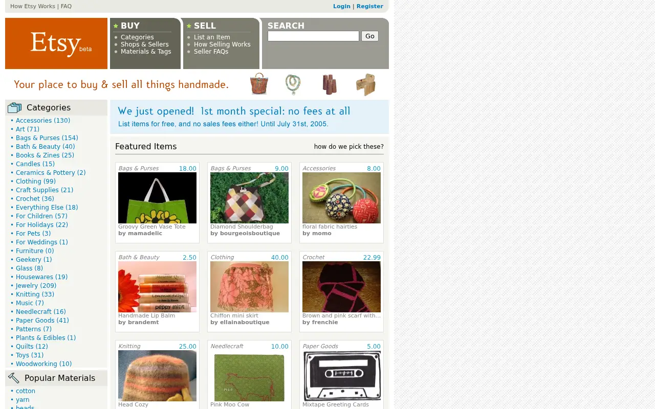 etsy.com in 2005