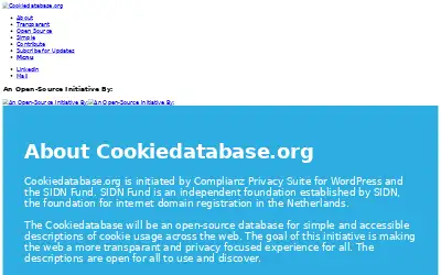 cookiedatabase.org in 2019