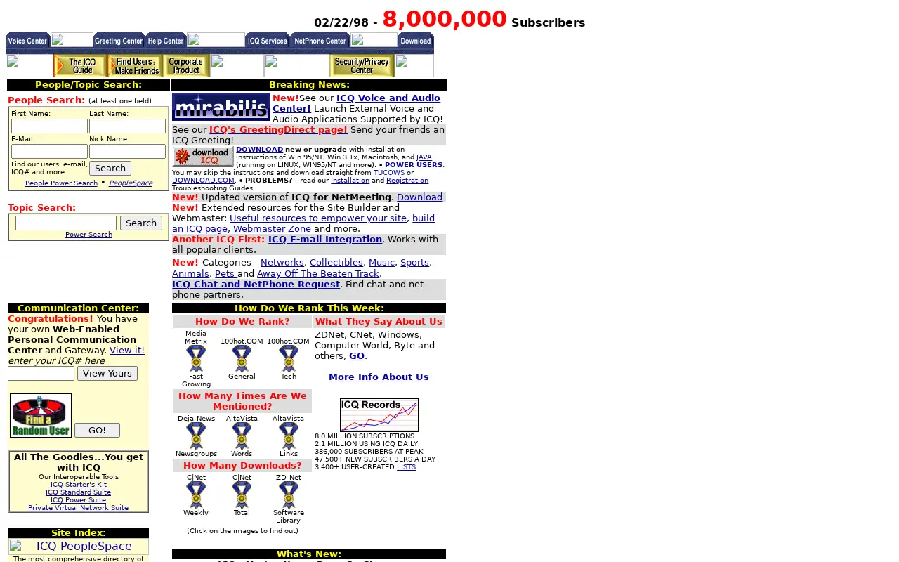 icq.com on February 24, 1998