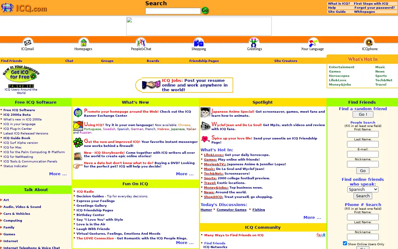 icq.com in 2000