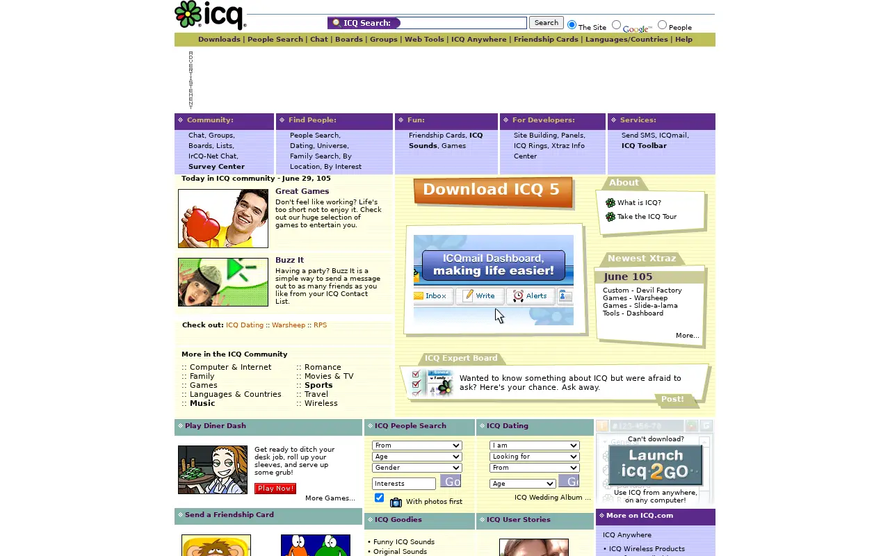 icq.com on June 29, 2005