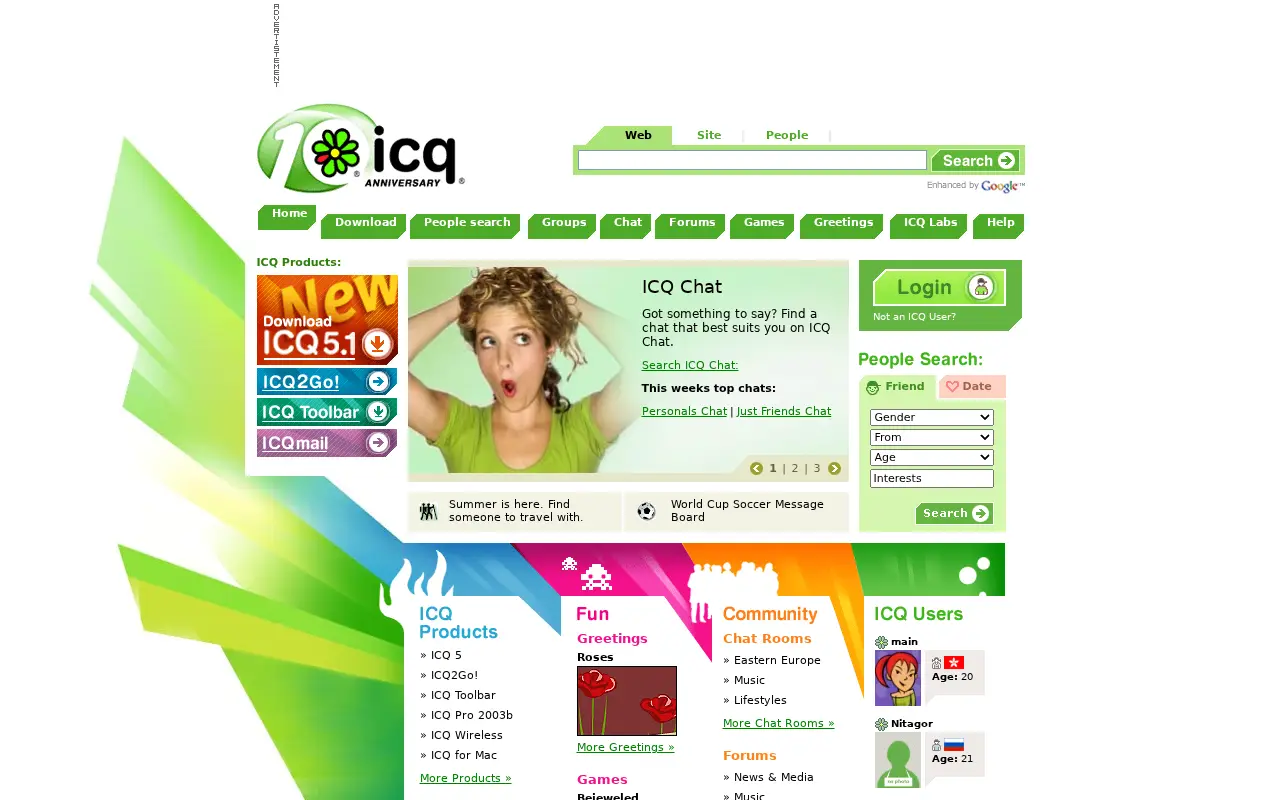 icq.com in 2006