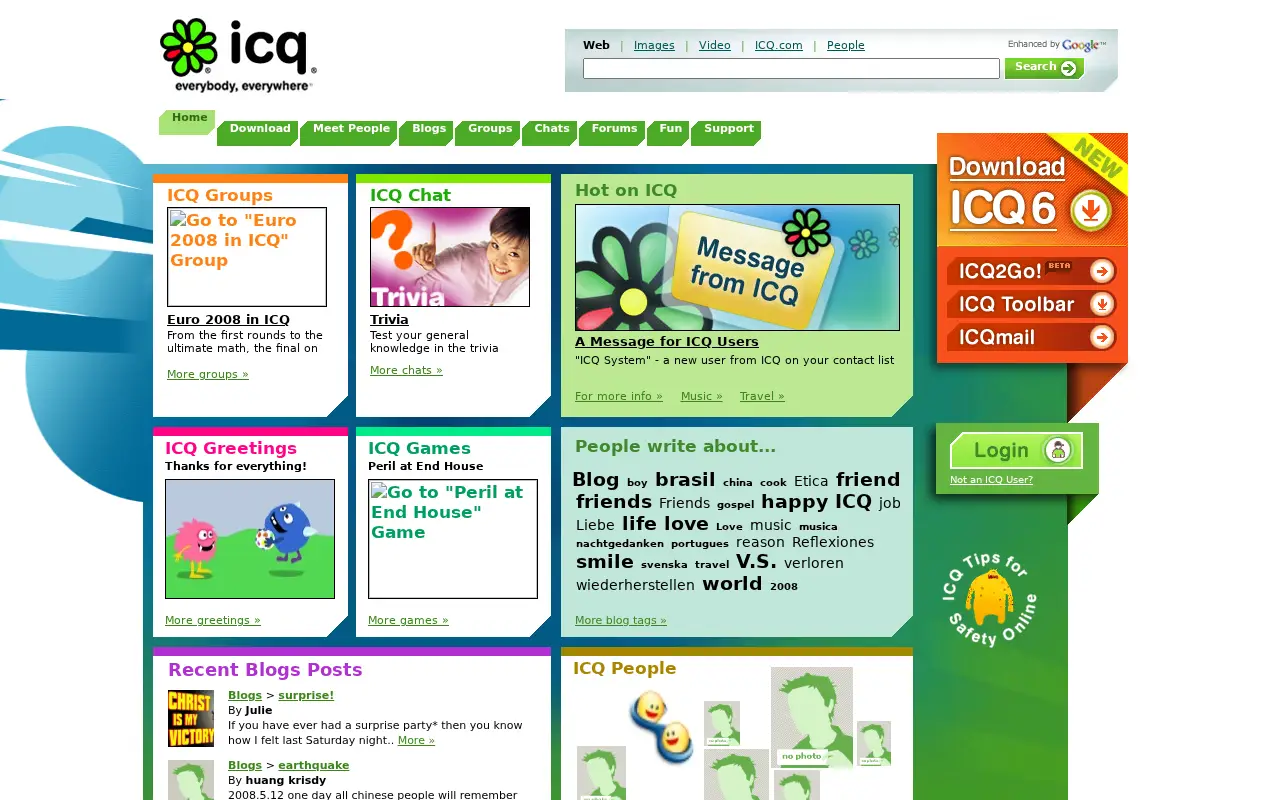 icq.com in 2008