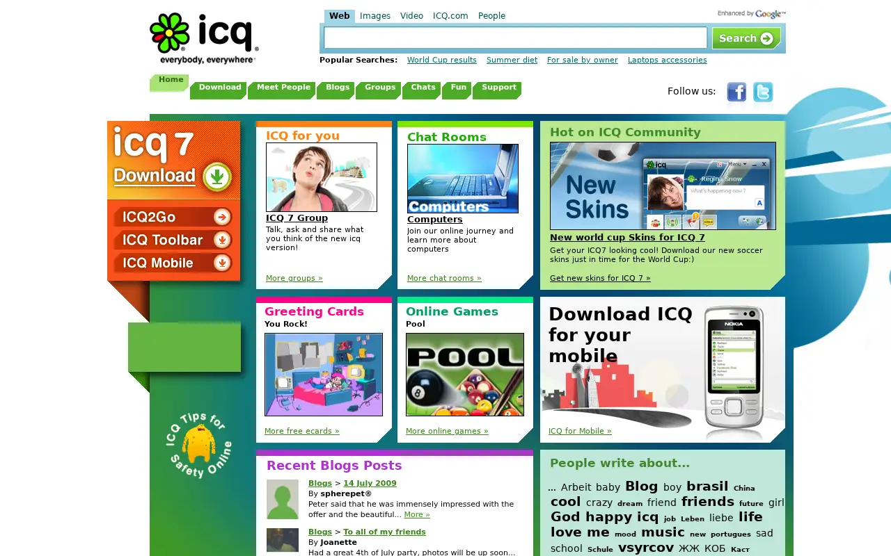 icq.com in 2010