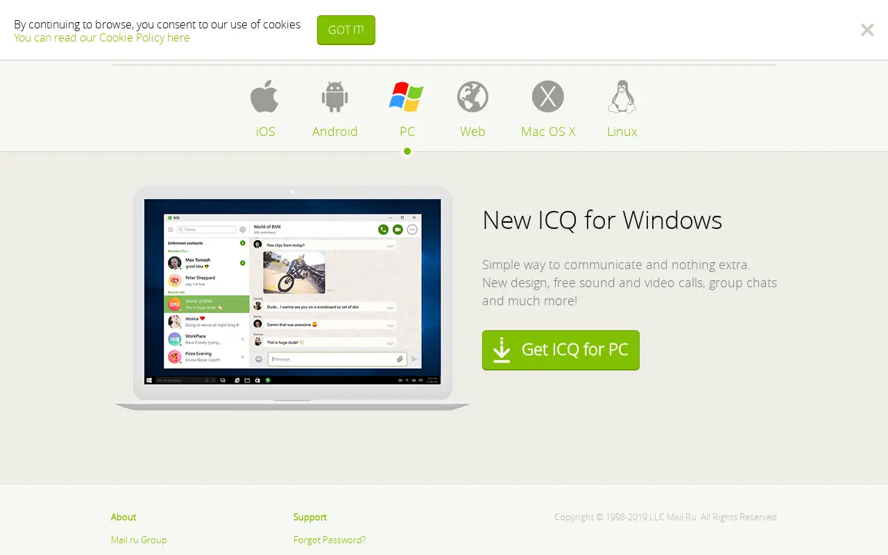 icq.com in 2019