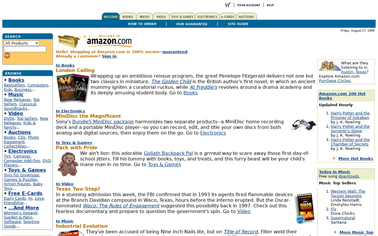 amazon.com in 1999