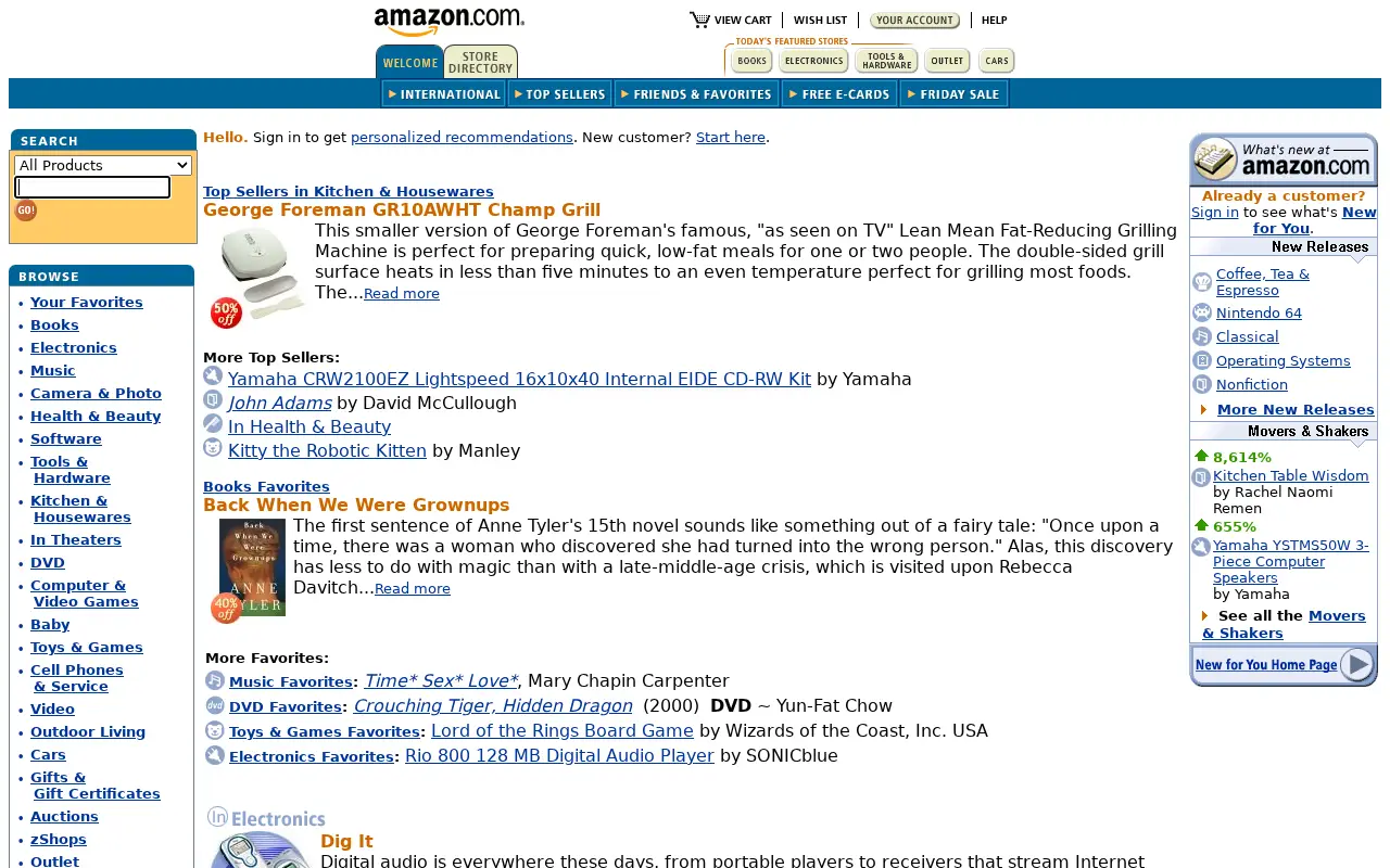 amazon.com in 2001