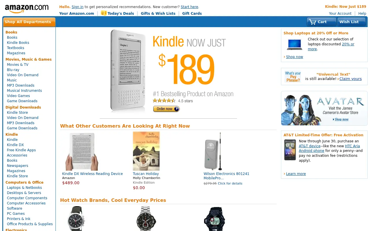 amazon.com in 2010