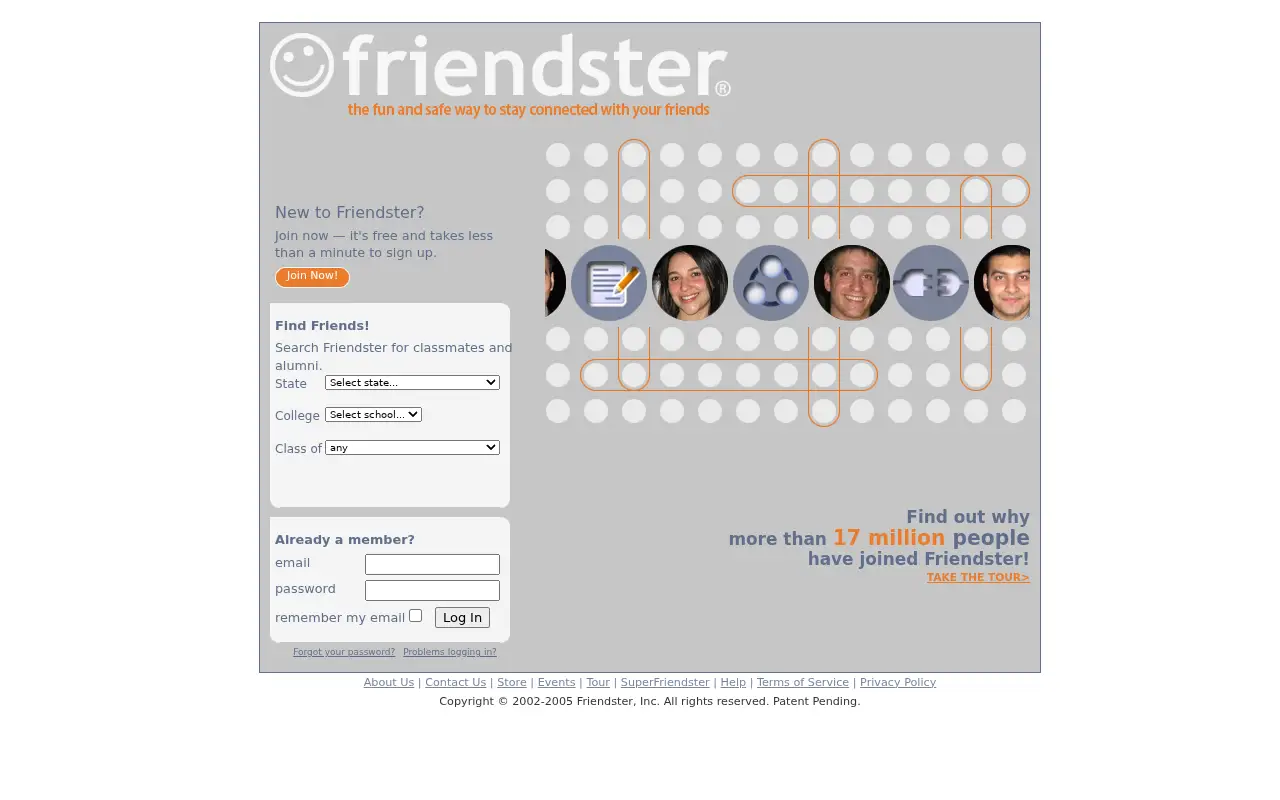 friendster.com on July 1, 2005