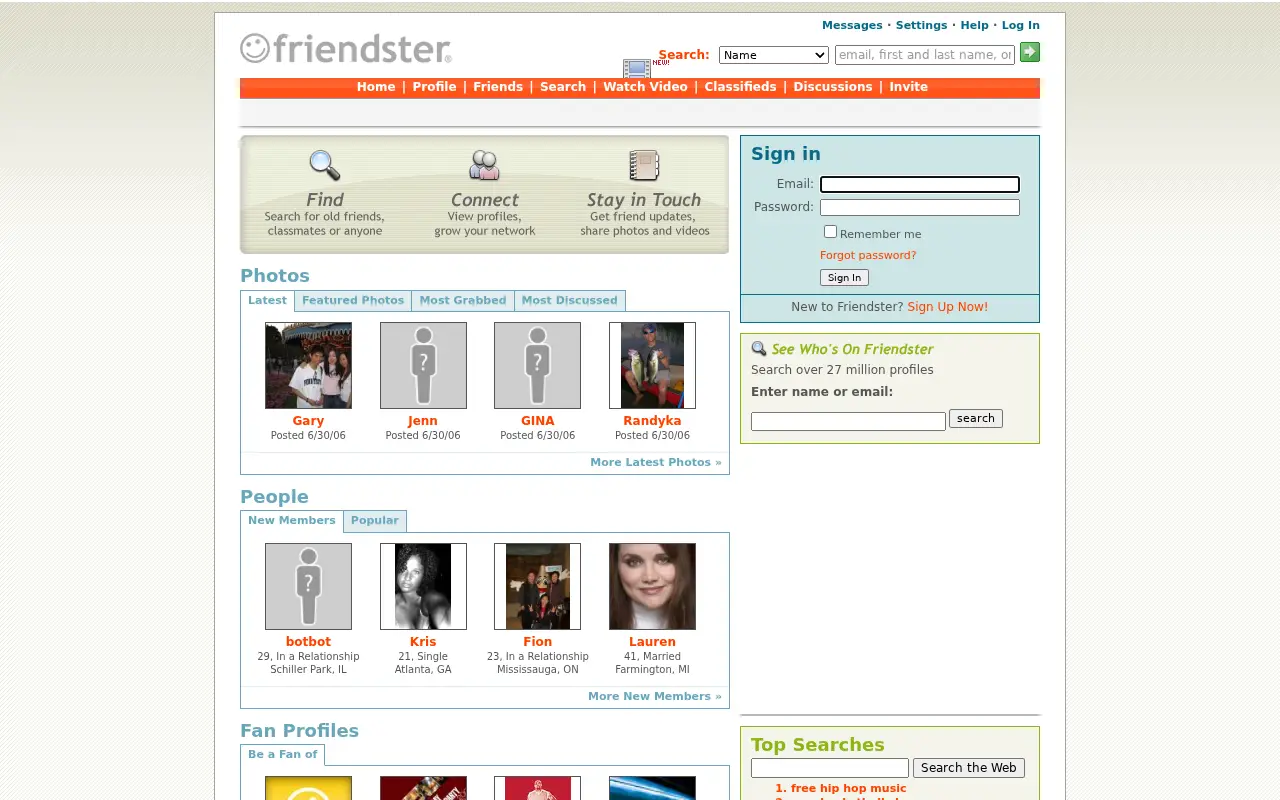 friendster.com on July 1, 2006