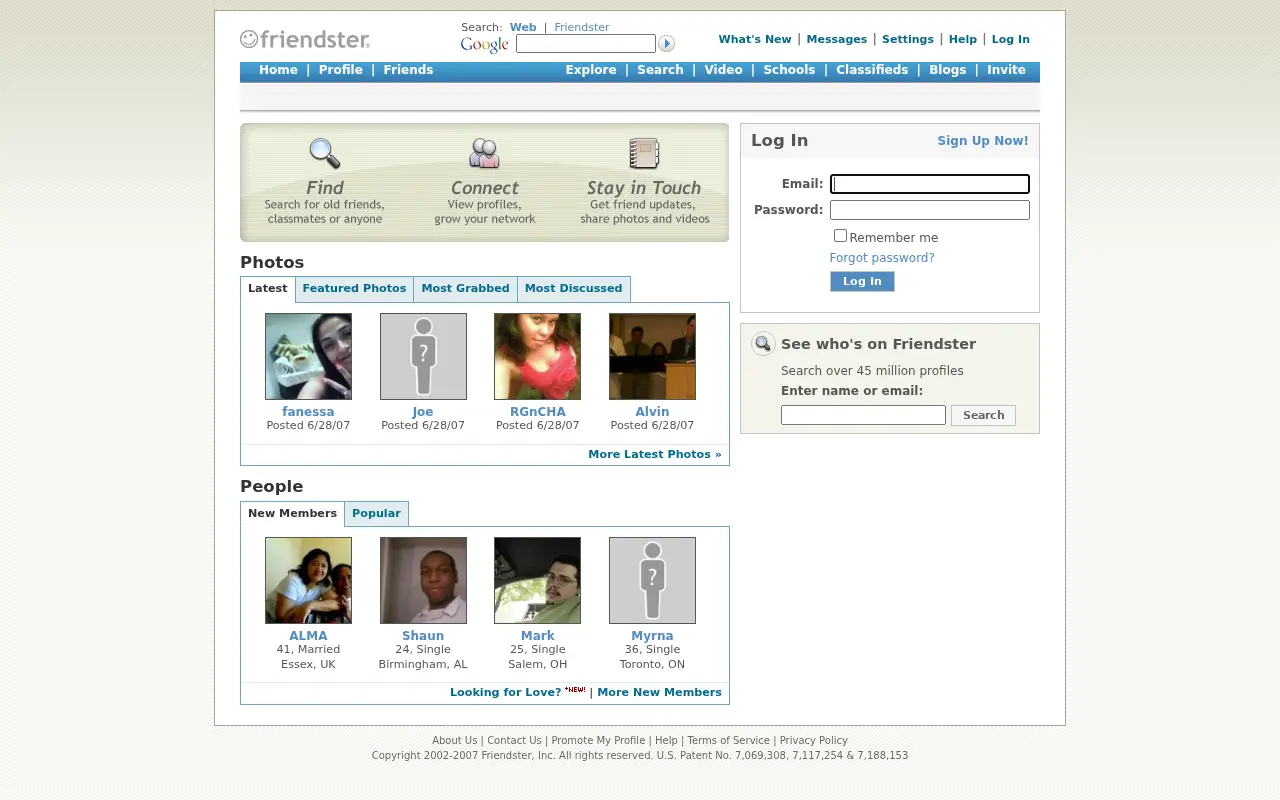friendster.com on June 30, 2007