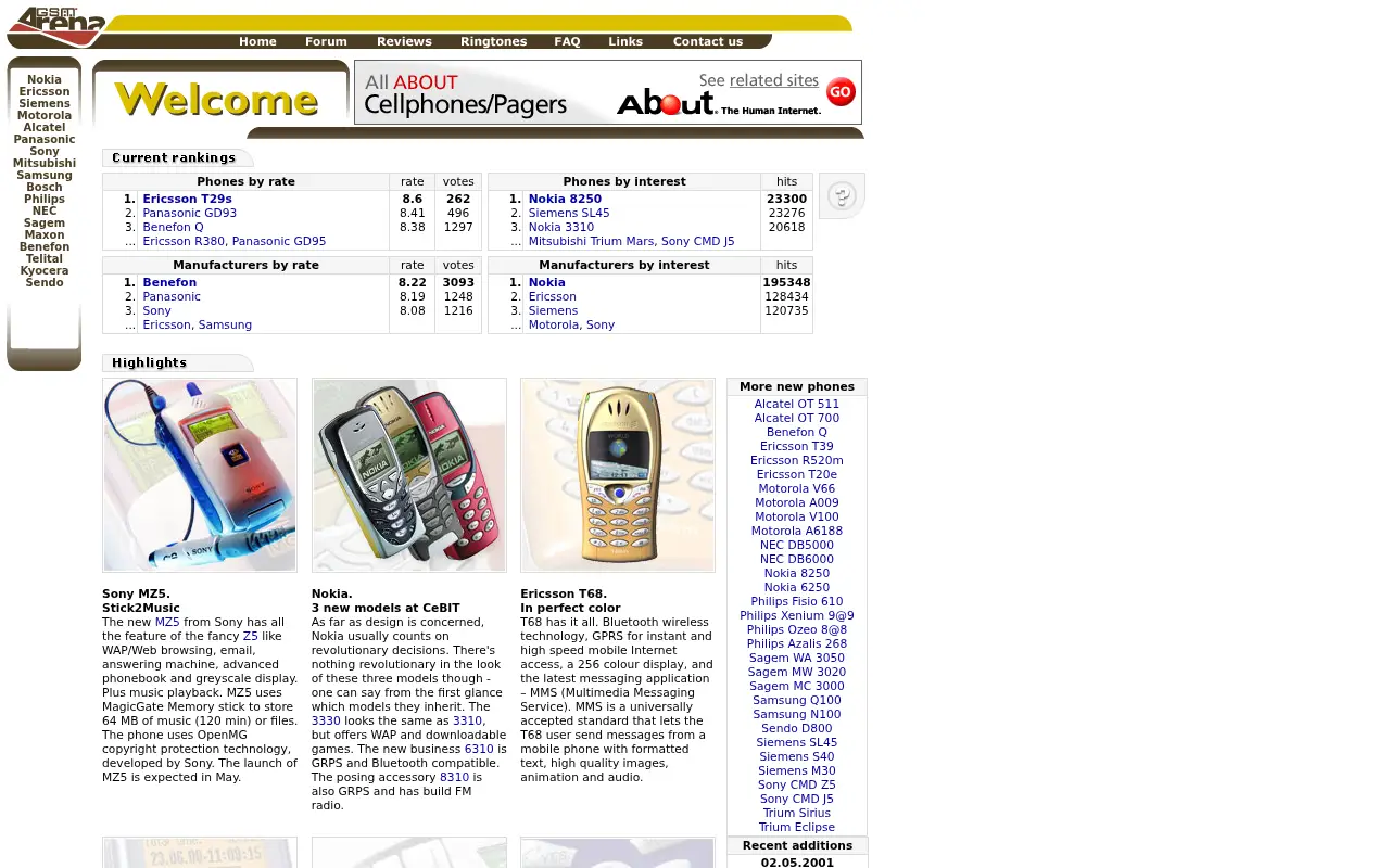 gsmarena.com in 2001