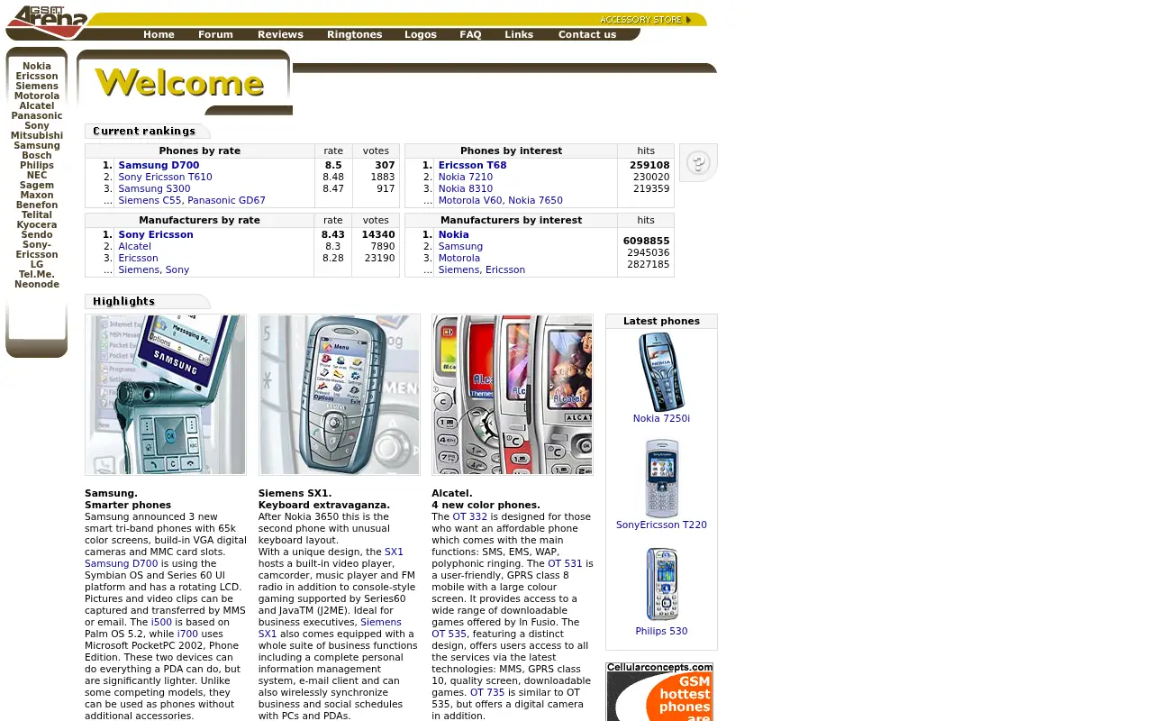 gsmarena.com in 2003
