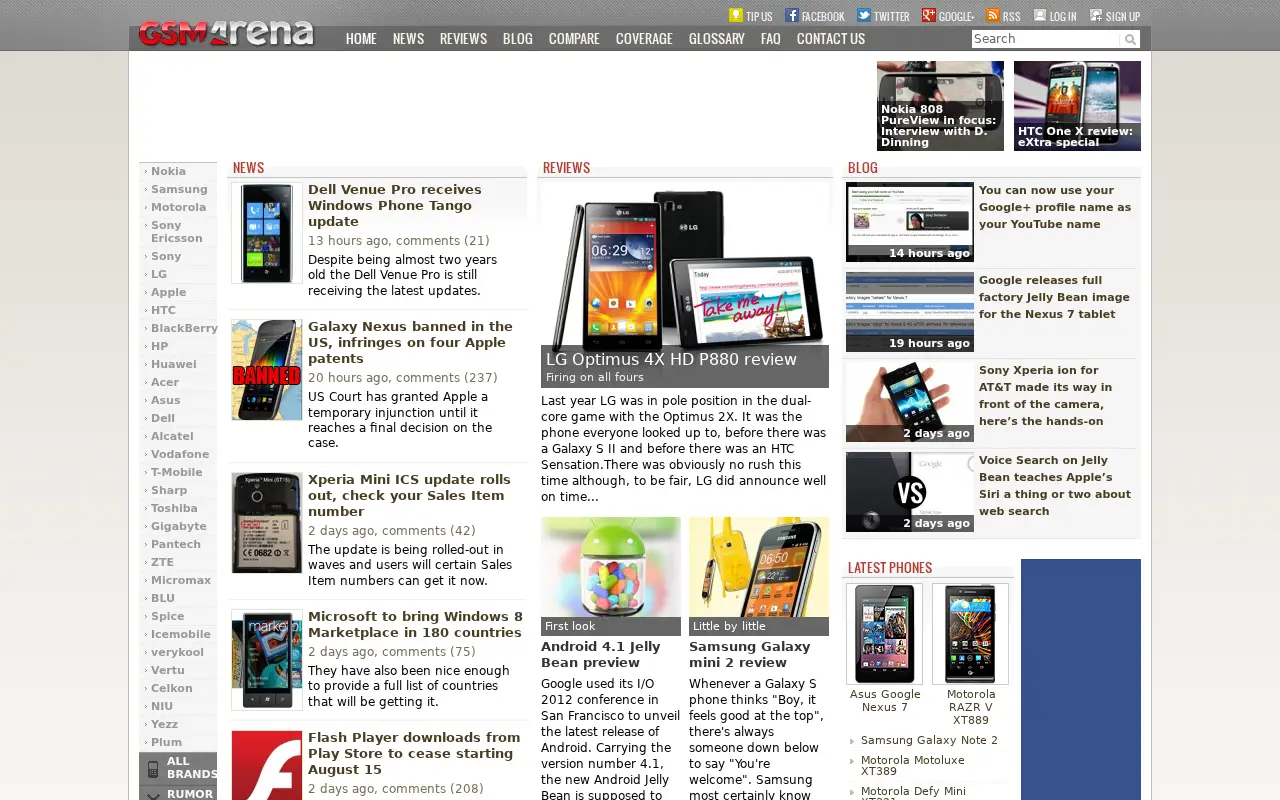 gsmarena.com in 2012