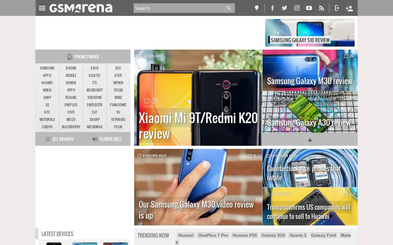 gsmarena.com in 2019