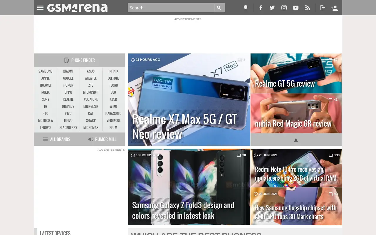 gsmarena.com in 2021