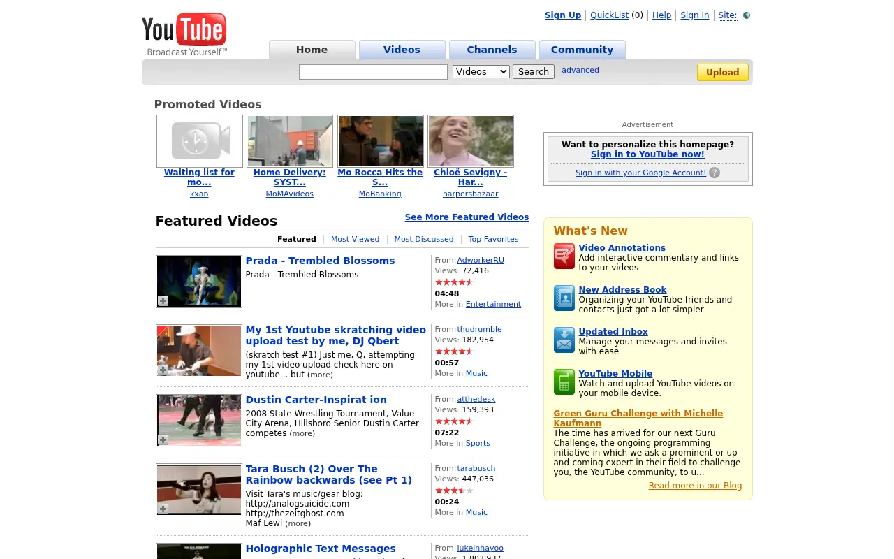 youtube.com in 2008