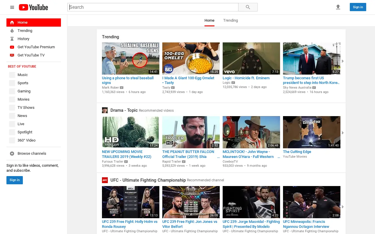 youtube.com in 2019