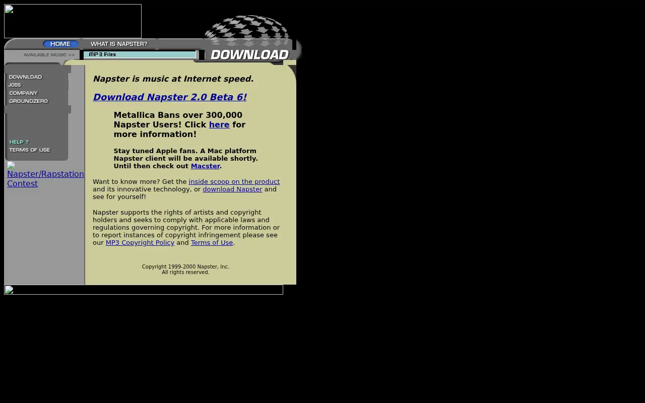 napster.com in 2000