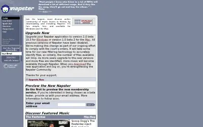 napster.com in 2001