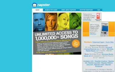 napster.com in 2005